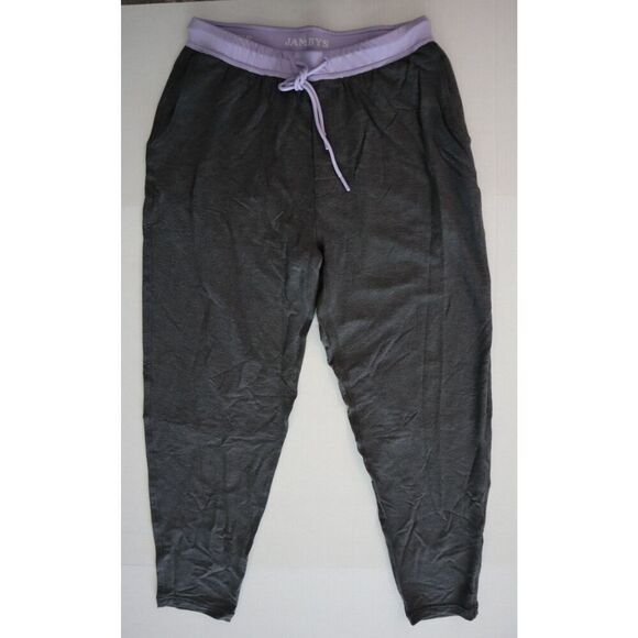 Jambys Women's Sz Medium Gray/Lavender Long Lounge Pajama Pants w Pockets - Picture 1 of 12